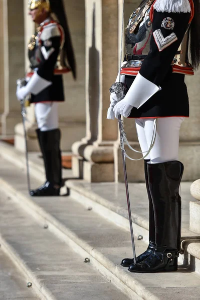 クイリナーレ宮殿での歓迎セレモニー中に名誉のイタリアの国家警備隊 — ストック写真