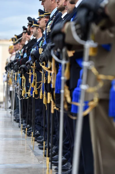 Garde d'honneur nationale italienne lors d'une cérémonie militaire — Photo