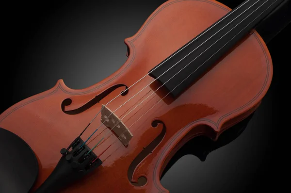 Violino Strumenti Musicali Orchestra Primo Piano Nero — Foto Stock