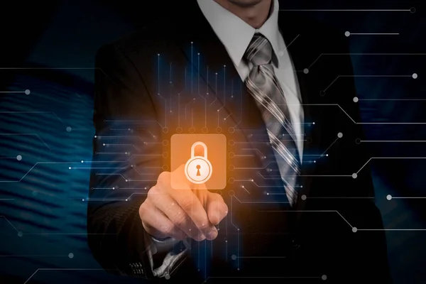 Seguridad cibernética protección de datos negocio tecnología privacidad concepto. — Foto de Stock