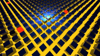 3D render arka plan. Yukarı ve aşağı gider Geometri şekilleri. 