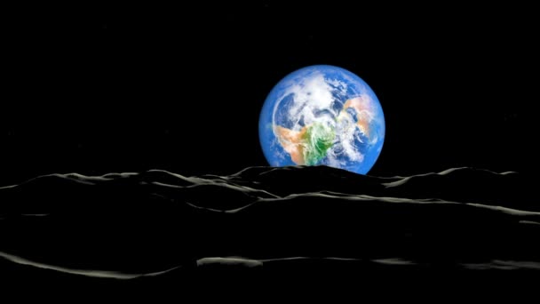 Vista da Lua para a Terra. Nascer do sol bonito — Vídeo de Stock