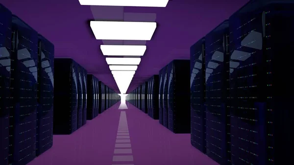 Server room data center. 3d render — Stock Photo, Image