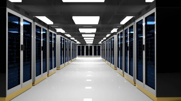Server room data center. 3D rendering — Stock Photo, Image