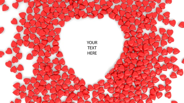 Abstract Red Heart Background Valentine Day White Рендеринг — стоковое фото