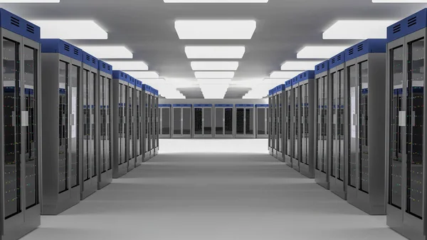 Server room data center. 3D rendering — Stock Photo, Image
