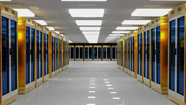 Server room data center. 3D rendering — Stock Photo, Image