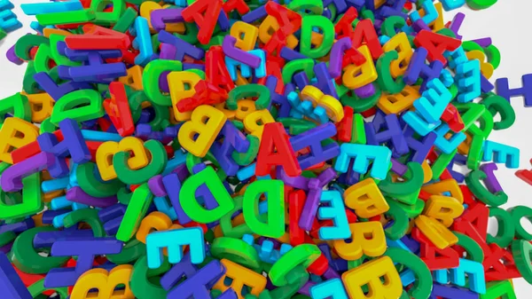 Letras de alfabeto plástico sobre fondo blanco —  Fotos de Stock