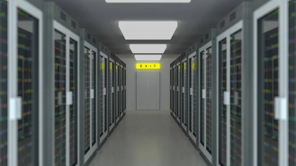 Servers Server Racks Server Room Cloud Datacenter Datacenter Hardware Cluster — Stockfoto