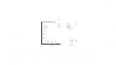 Mimari tasarım. İnşaat çizimleri düz çizgi simgesi tasarımı beyaz arka plan üzerinde animasyonlu çizim. Izole. Blueprint