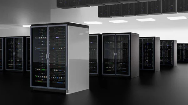 Server Racks Server Room Cloud Data Center Datacenter Hardware Cluster — Stock Photo, Image