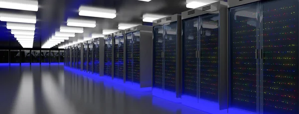 Servers Server Racks Server Cloud Data Center Datacenter Hardware Cluster — Stock Photo, Image
