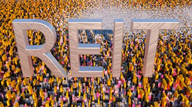 İş Kısaltması REIT imajını Gayrimenkul Yatırım Vakfı olarak kabul edin. 3d illüstrasyon