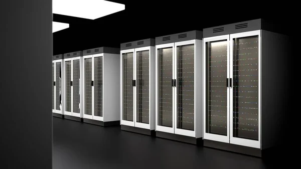 Rack Server Nel Data Center Cloud Della Sala Server Cluster — Foto Stock