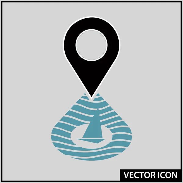 Icono Vectorial Navegación Ubicación — Vector de stock