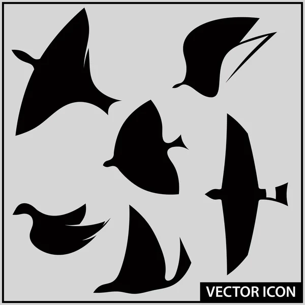 Набір Іконок Літаючих Птахів — стоковий вектор
