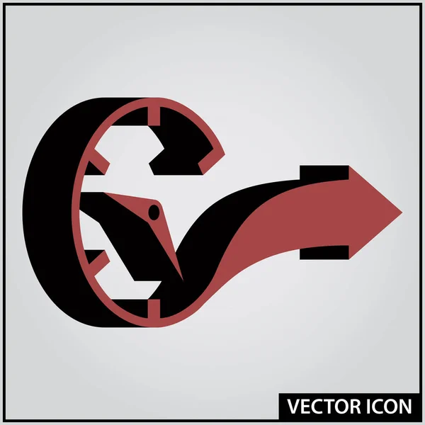 Zeit Vorwärts Business Slogan Vektor Symbol — Stockvektor