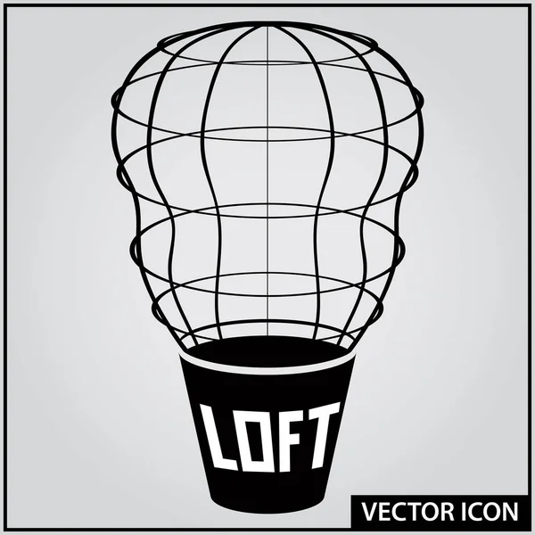 Значок Вектора Дизайна Интерьера Лофта — стоковый вектор