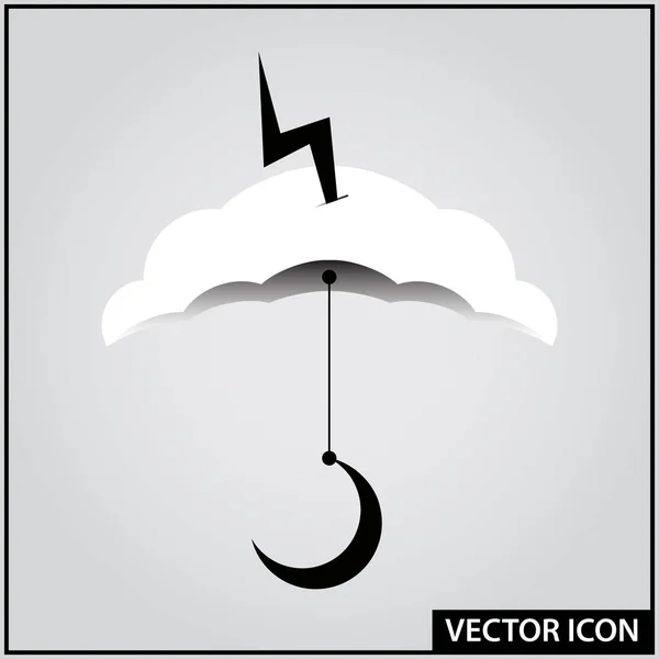 Векторный Иконный Феномен Погоды Облака Дождь Молния — стоковый вектор
