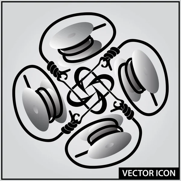 Icono Vector Pesca Deportiva Activa — Vector de stock