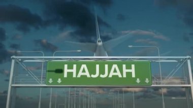 Hajjah Yemen 'e inen uçak.