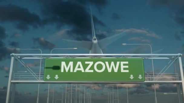 El avión aterrizando en Mazowe zimbabwe — Vídeos de Stock