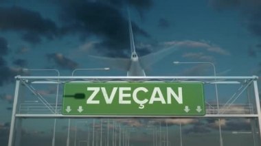 Zvecan Kosova 'ya inen uçak.