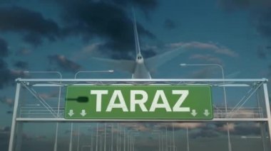 Taraz Kazakistan 'a inen uçak.