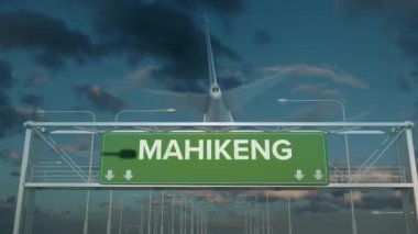 Güney Afrika 'da Mahikeng' e inen uçak.