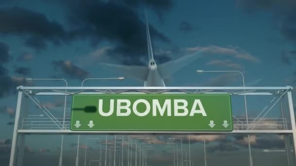 Ubomba Güney Afrika 'ya inen uçak. — Stok video