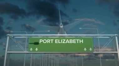 Port Elizabeth Güney Afrika 'ya inen uçak.