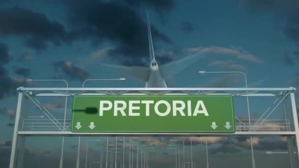El avión que aterriza en Pretoria Sudáfrica — Vídeos de Stock