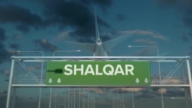 Shalqar Kazakistan 'a inen uçak.