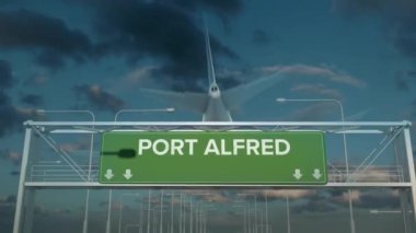 Port Alfred Güney Afrika 'ya inen uçak.