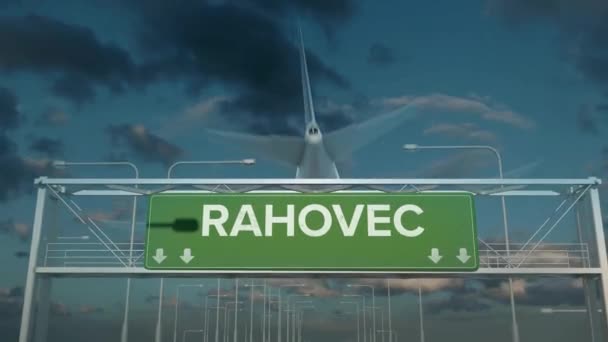 The plane landing in Rahovec kosovo — Stock Video