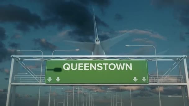 Samolot lądujący w Queenstown w Republice Południowej Afryki — Wideo stockowe