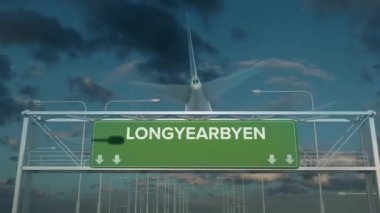 Longyear byen svalbard 'a inen uçak.