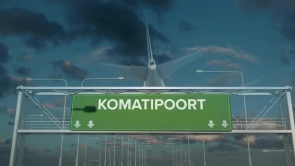 El avión que aterriza en Komatipoort Sudáfrica — Vídeos de Stock