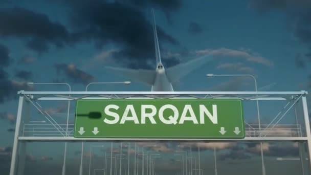 Посадка самолета в Саркане — стоковое видео