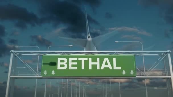 Het vliegtuig dat landt in Bethal Zuid-Afrika — Stockvideo