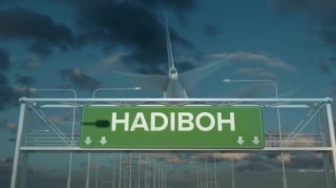 Hadiboh yemen 'e inen uçak.