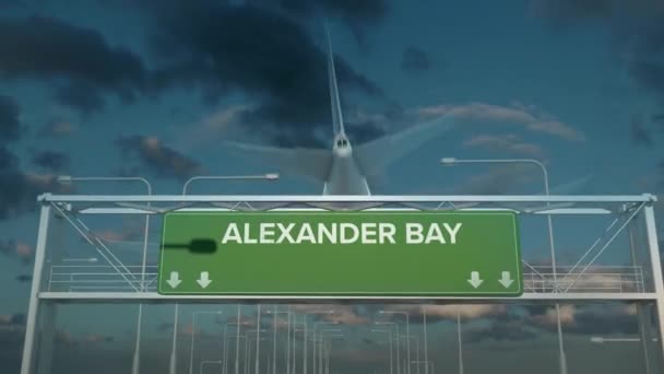 A dél-afrikai Alexander Bay-ben leszálló repülőgép — Stock videók