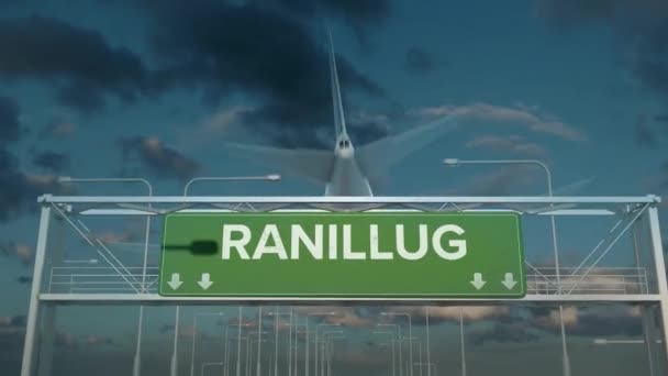 Letadlo přistávající v Ranillug kosovo — Stock video