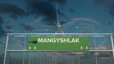 Mangyshlak kazakistan 'a inen uçak.
