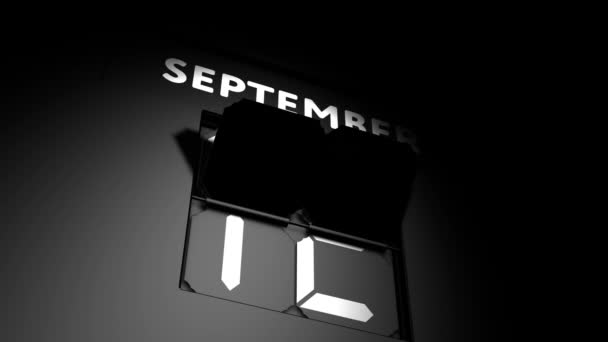 September 13 date. digital calendar change to September 13 animation — Stock Video