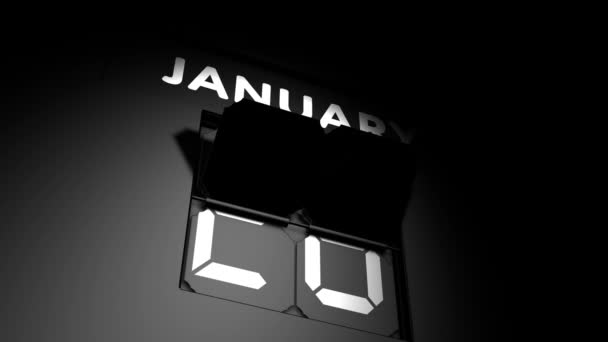 27 januari datum. digital kalender förändring till 27 januari animation — Stockvideo