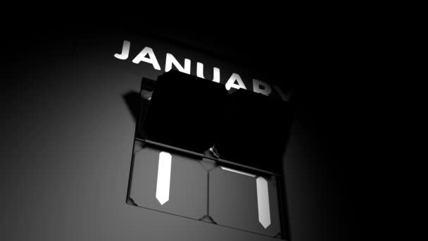 15 januari datum. digitale kalenderwijziging naar 15 januari animatie — Stockvideo