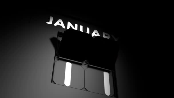 Január 12. digitális naptár változás január 12 animáció — Stock videók