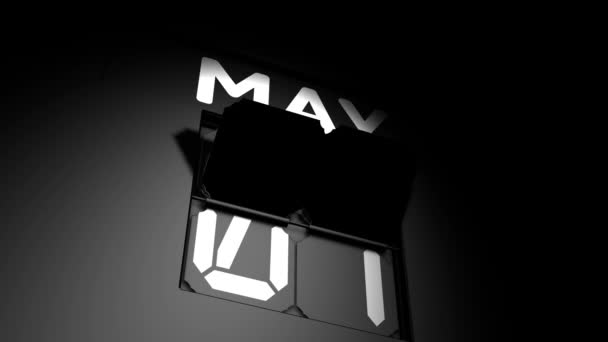 Ημερομηνία 2 Μαΐου. ψηφιακή αλλαγή ημερολογίου σε 2 Μαΐου animation — Αρχείο Βίντεο