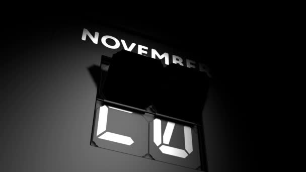November 21-i dátum. digitális naptár változás november 21 animáció